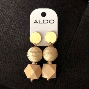 ALDO wicker & wood earrings